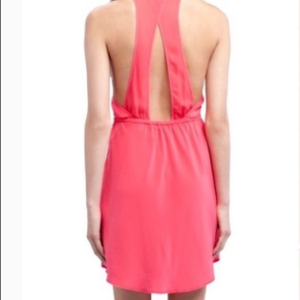 Wilfred Aritzia Coral Orange 100% Silk Victoire Racerback Dress